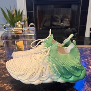 Chosen Steps Gradient Green and White Sneakers - Men’s Size 10